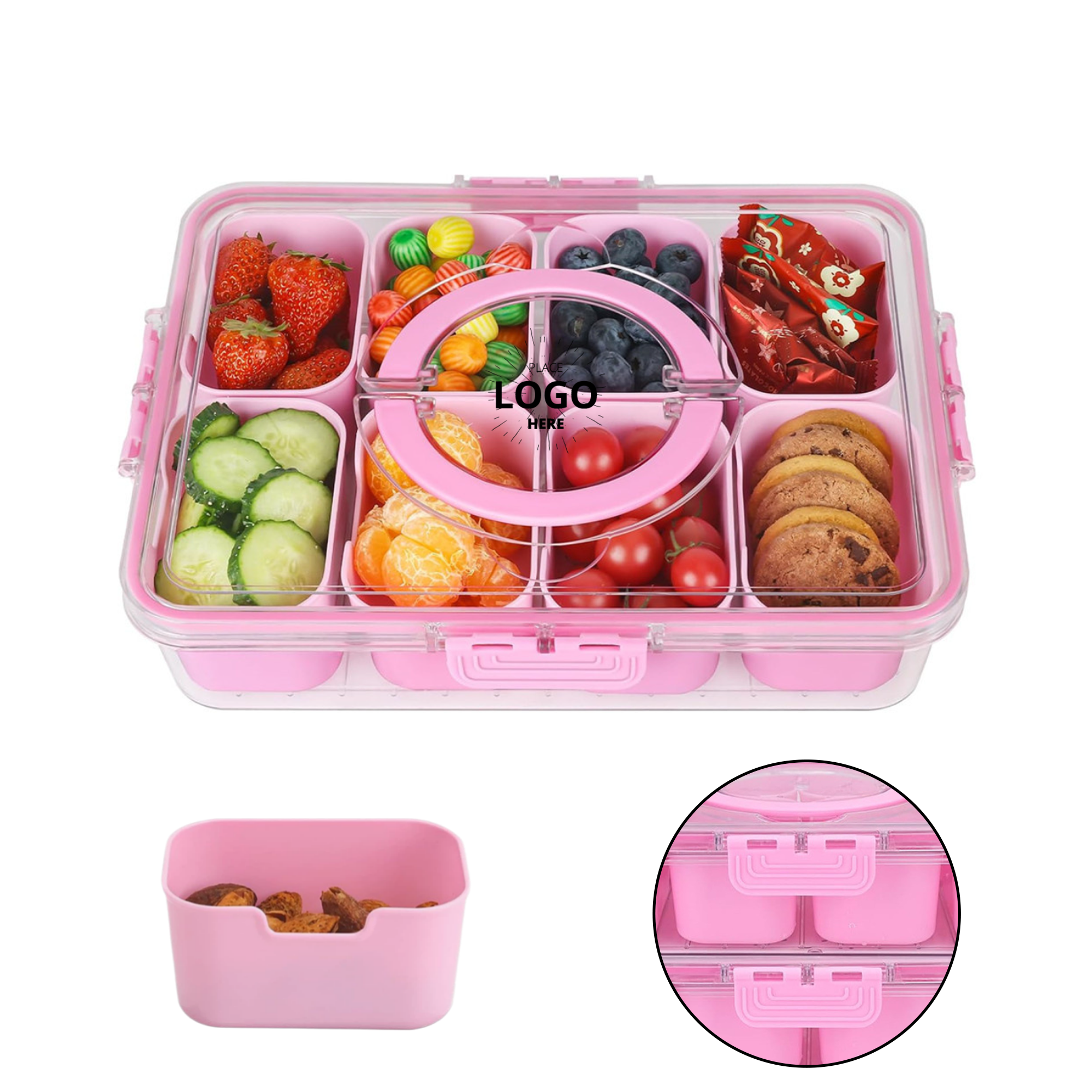 8-Compartment Spice Organizer&Food Container Locking Lid 2