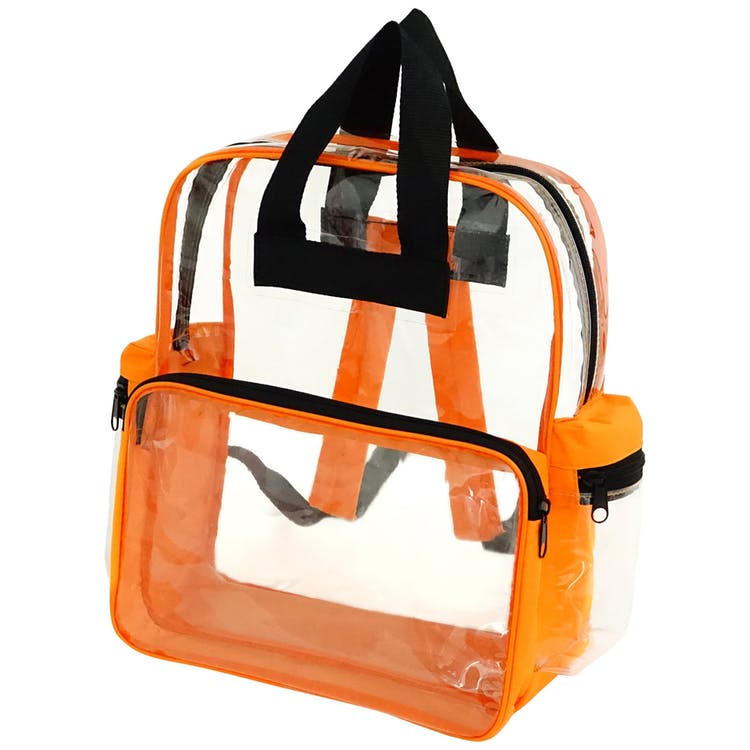 15" Clear Backpacks - Orange Trim 3