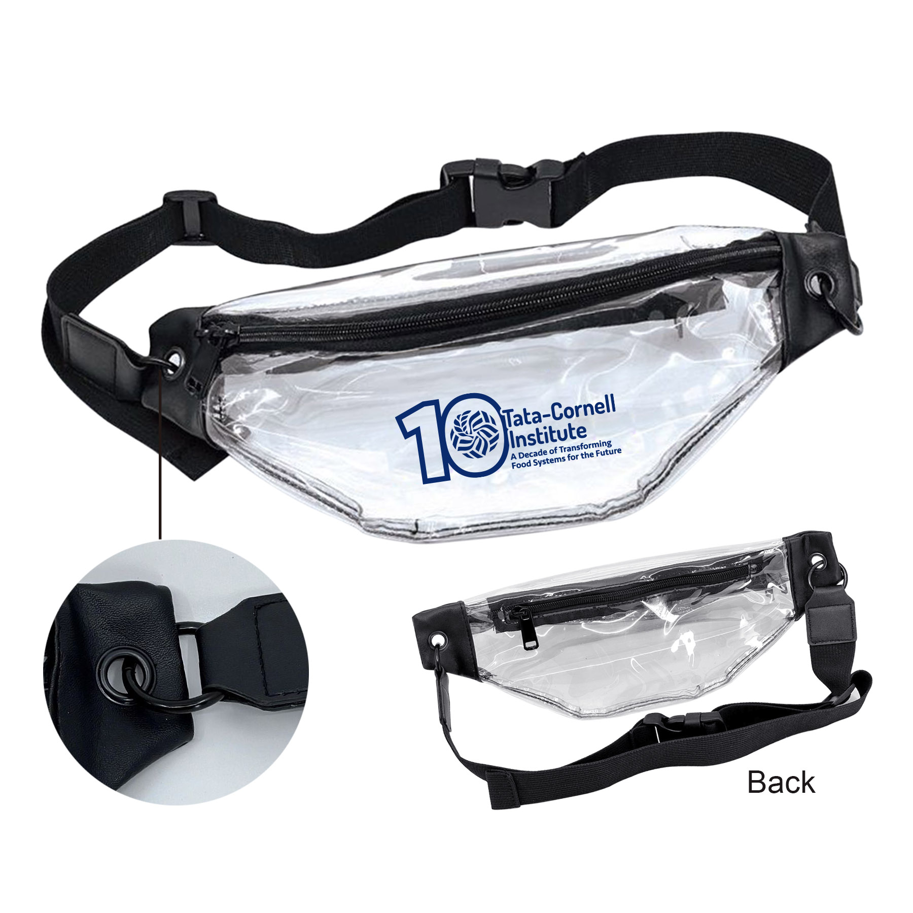 Leatherette Soft Clear Zippered Fanny Pack Bag 8