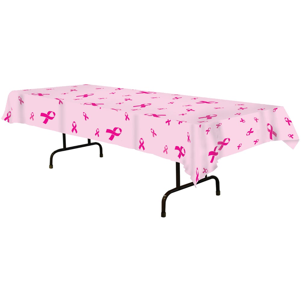 Breast Cancer Awareness Pink Ribbon Table Covers - 54" x 108" 2