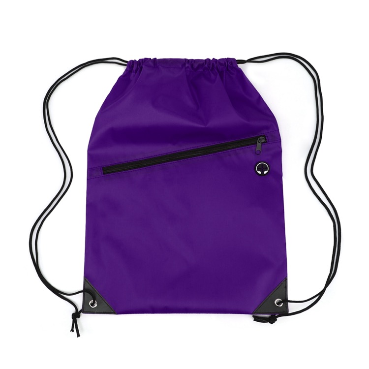 Drawstring Backpack with Front Zipper Pocket 84