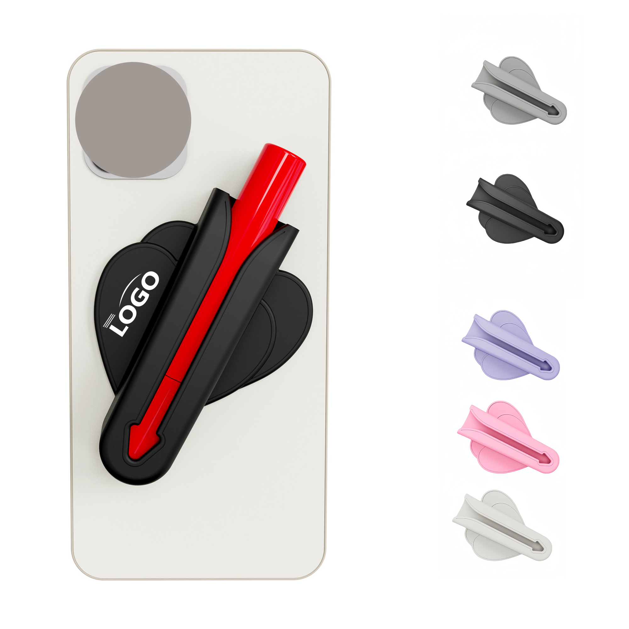 Silicone Lipstick & Stylus Holder for Phones & Tablets 3