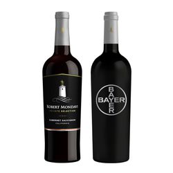 Etched Robert Mondavi Private Selection Cabernet Red Wine Bottle