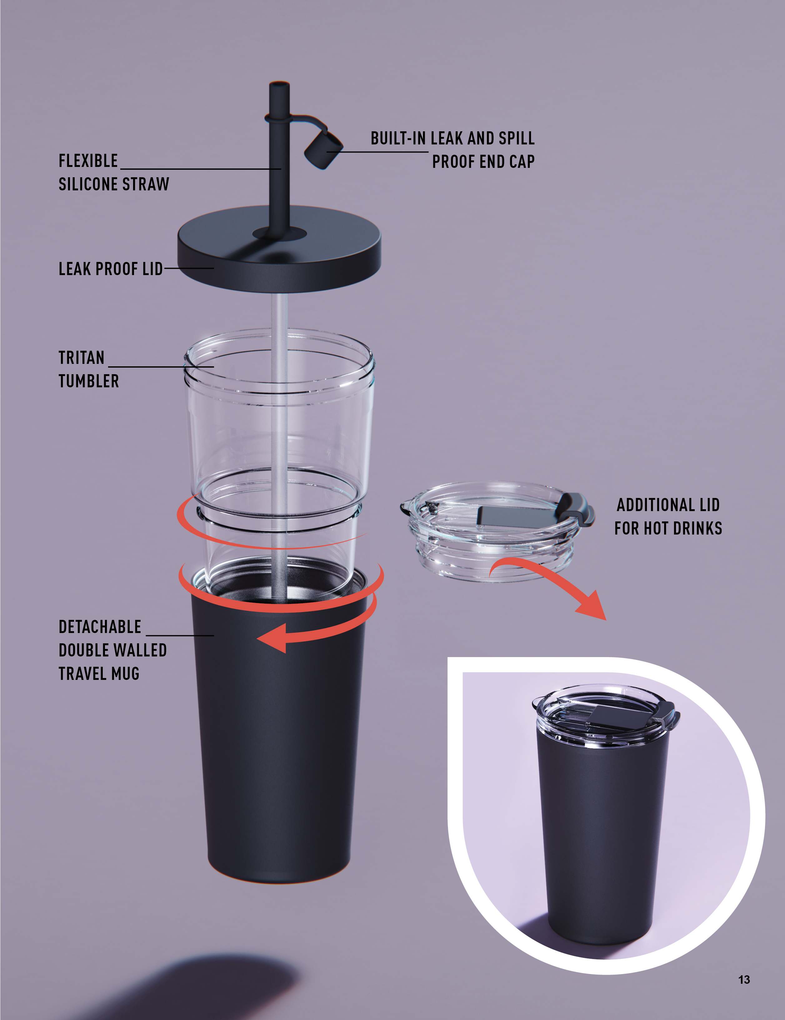 28 OZ. Asobu Marina 2-in-1 Tumbler & Travel Mug 7