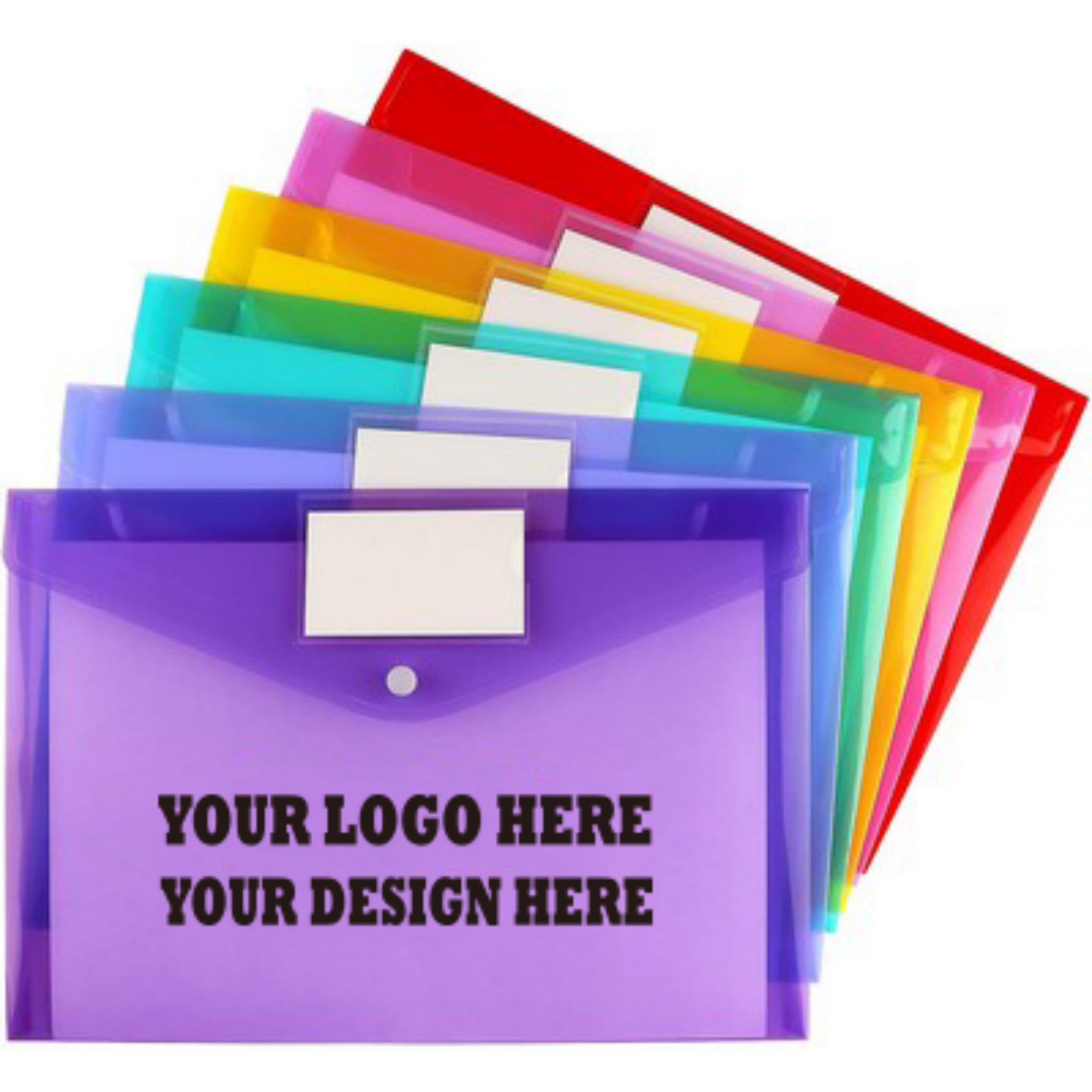 Transparent Snap-button File Folder With Label 3