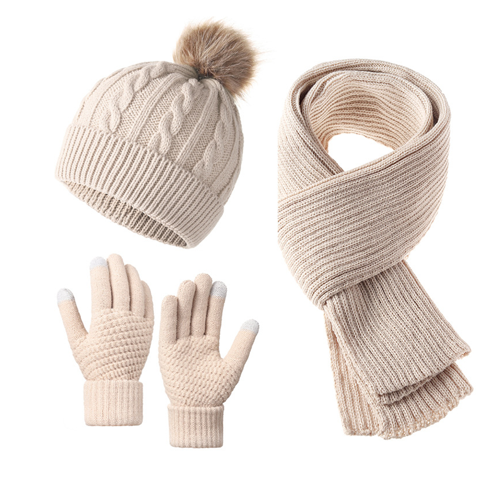 Warm Winter 3-Piece Set (Hat, Scarf, Gloves) MOQ 20 14