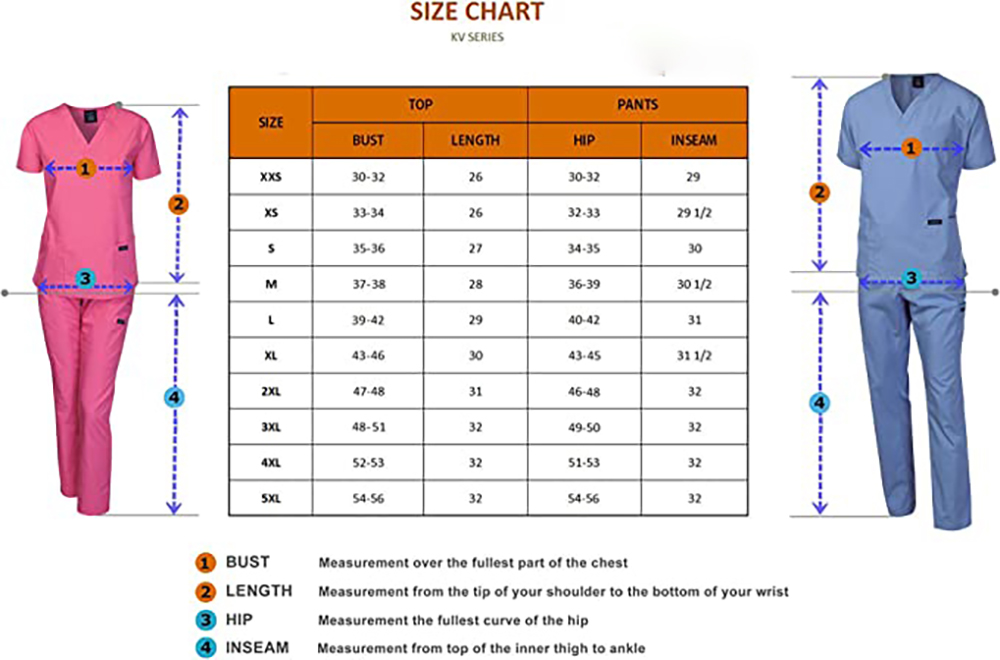 Medical Uniform Unisex Scrubs Set Top and Pants 7