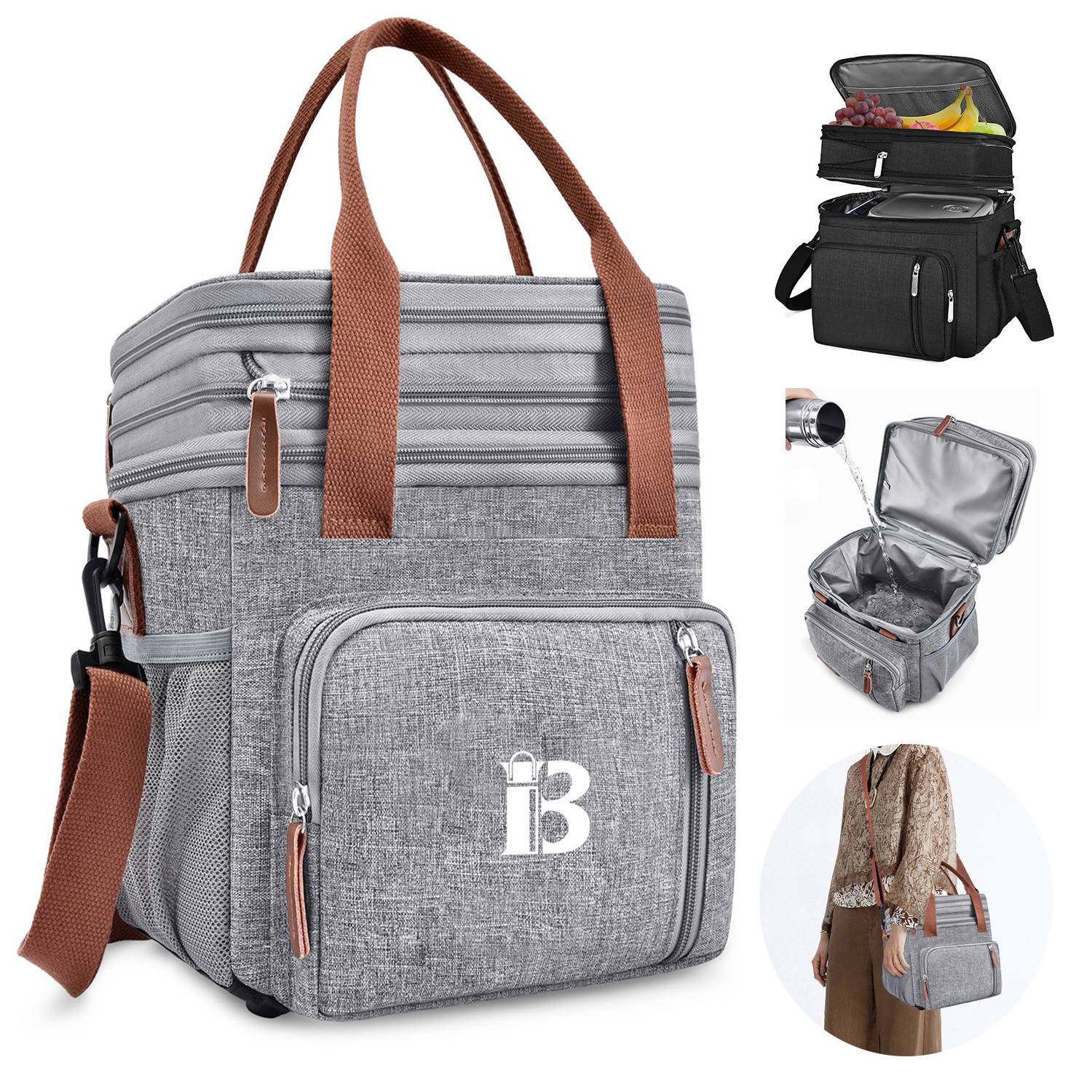 Oxford Crossbody Cooler Insulated Lunch Bag