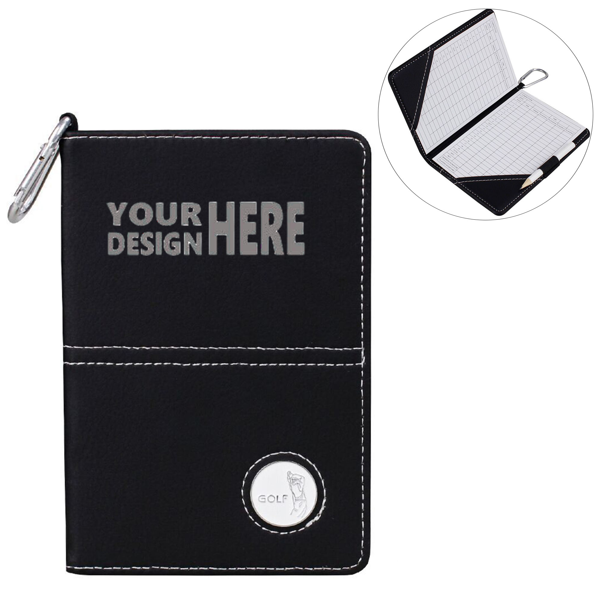 Outdoor Golf PU Scorecard Holder Case 3