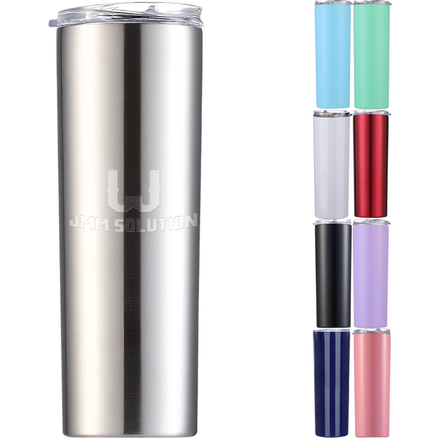 20oz Stainless Steel Skinny Tumbler W/Lids