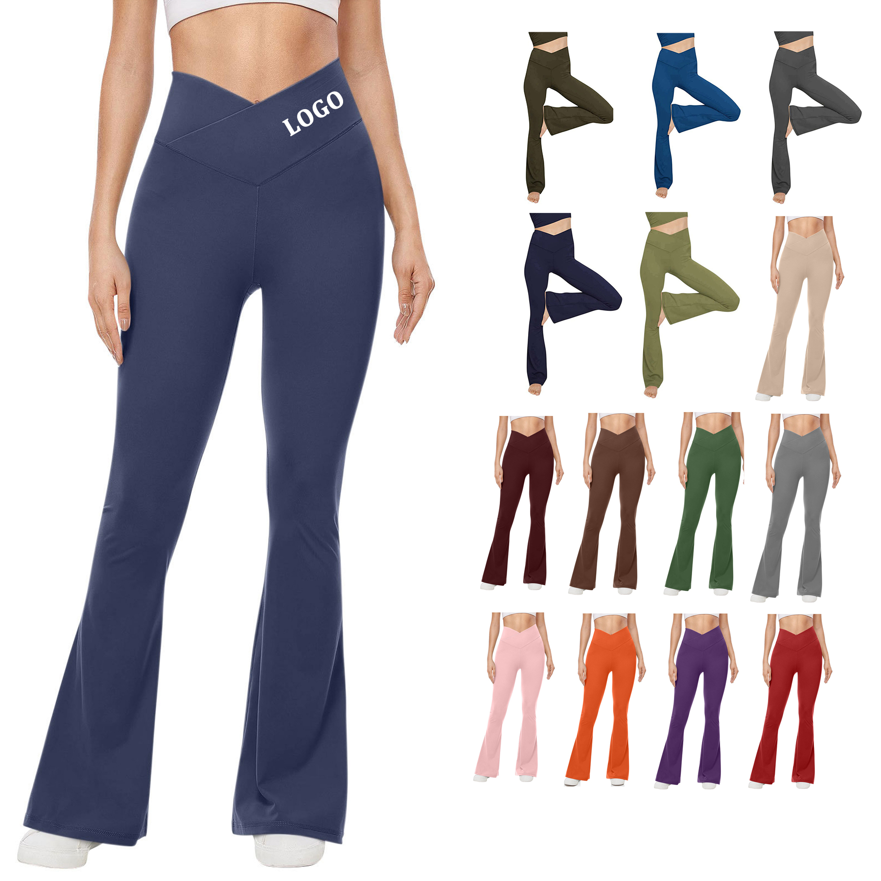 High Waisted Flare Leggings Yoga Pants 38