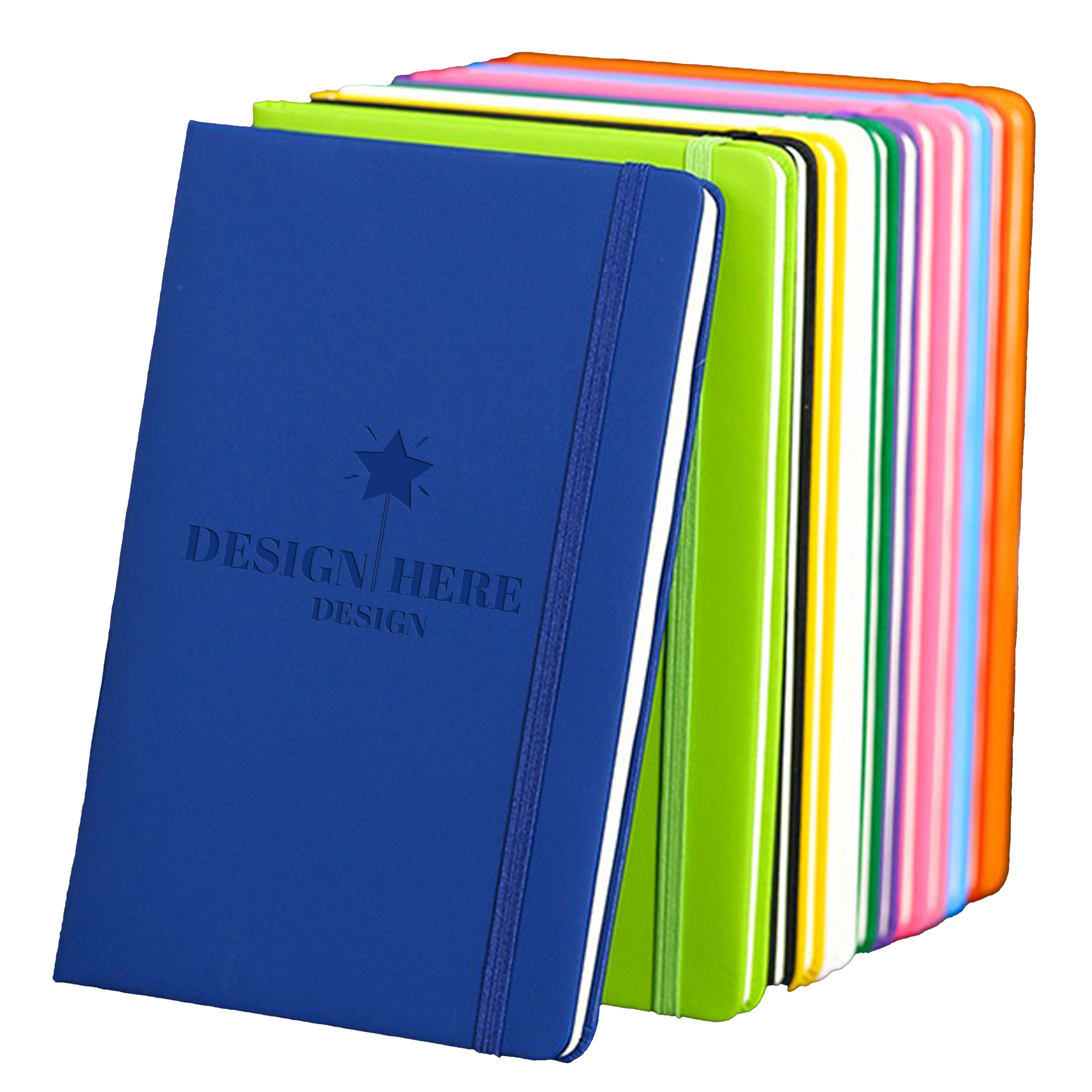 A5-sized notebook with 12-color PU material