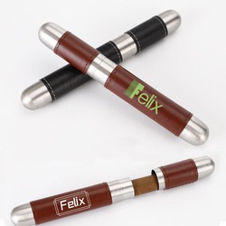 Leather Stainless Steel Cigar Tube