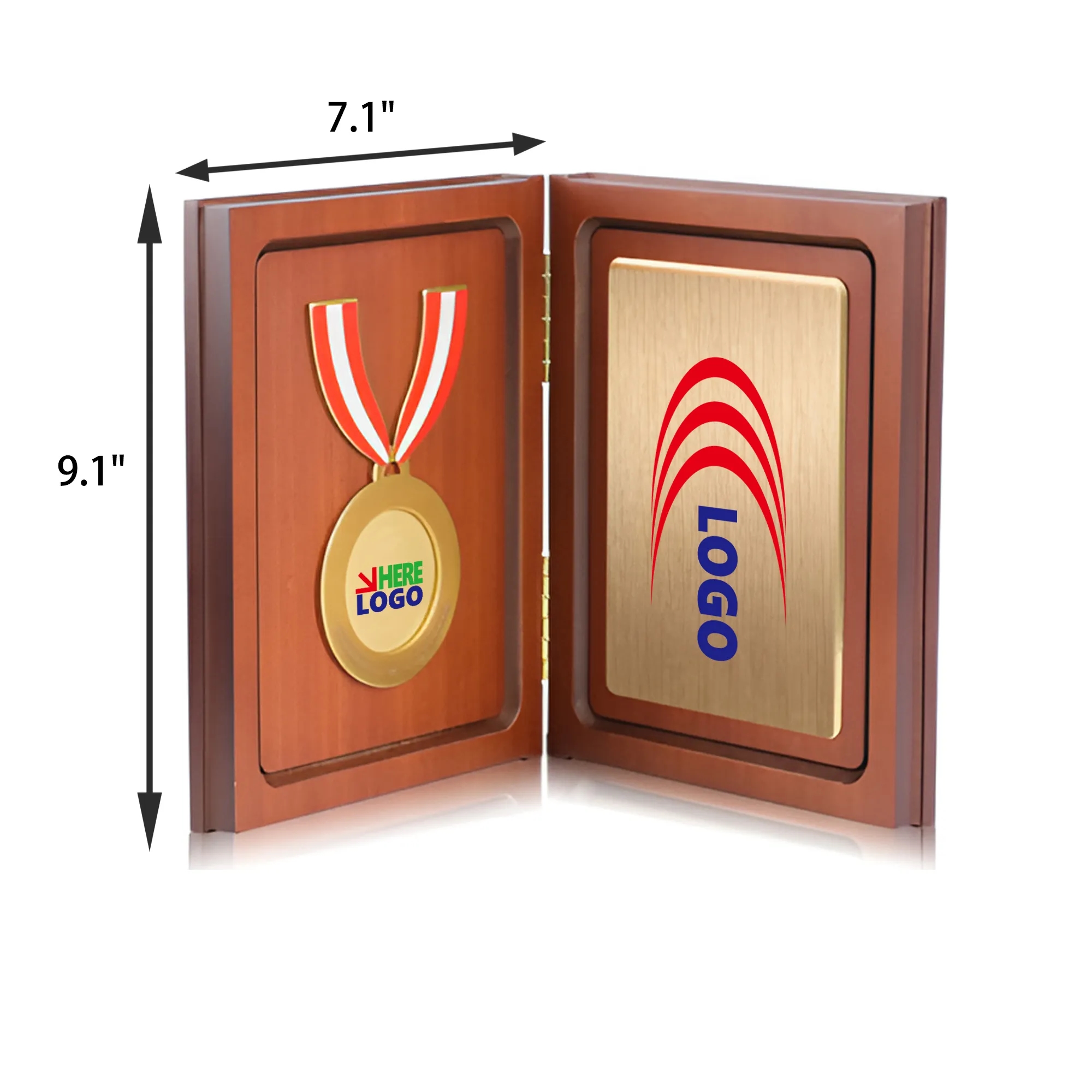 MOQ 3 PCS Metal Medal With Wooden Cover