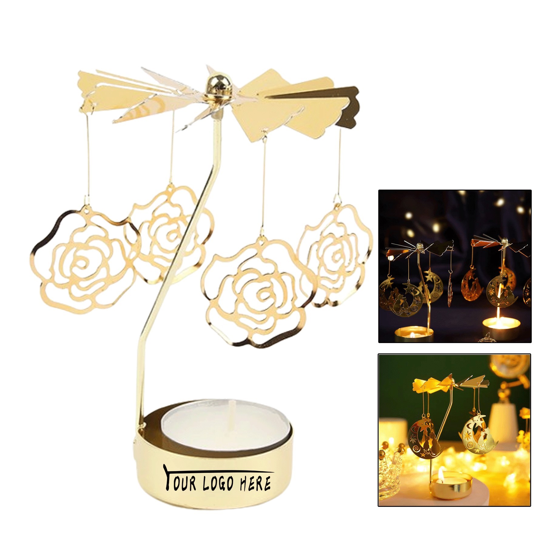 Rose Spinning Candle Holder
