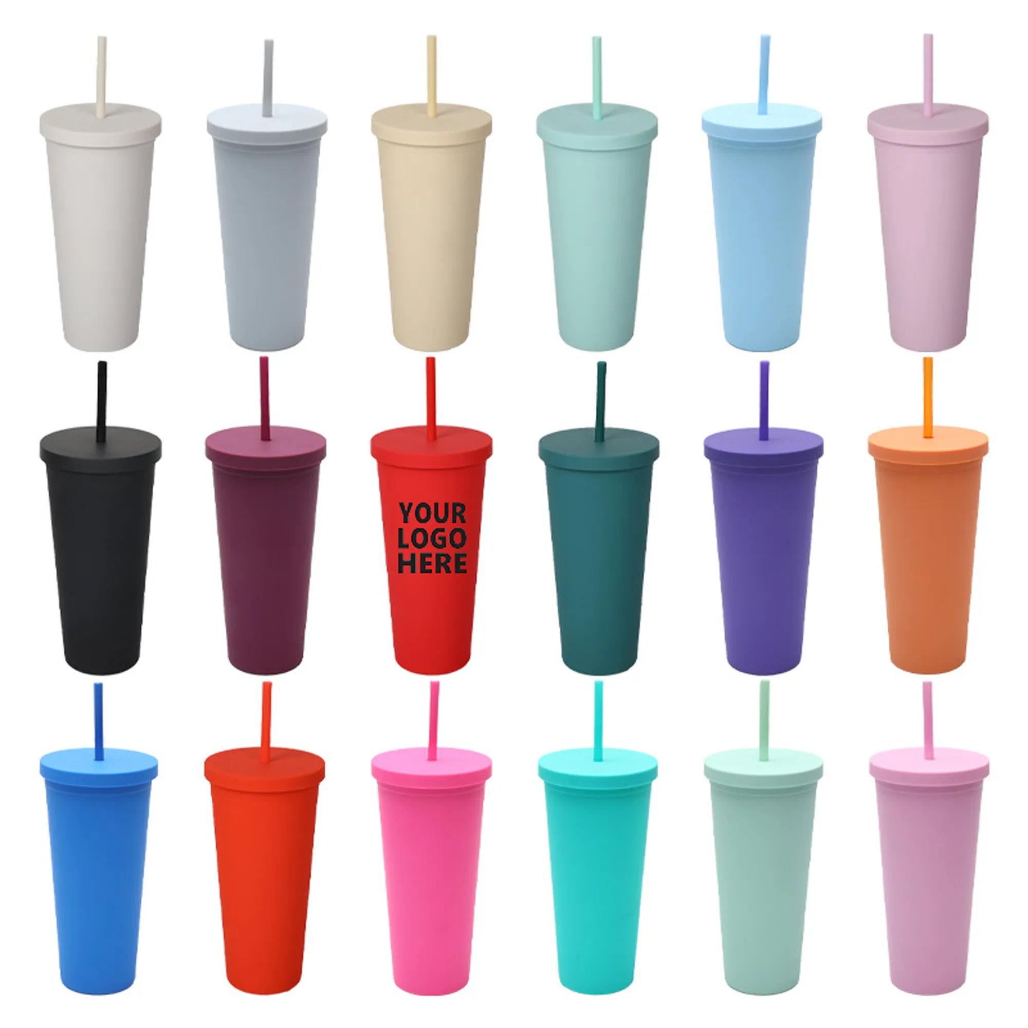 24 OZ Custom Colored Plastic Cups 5
