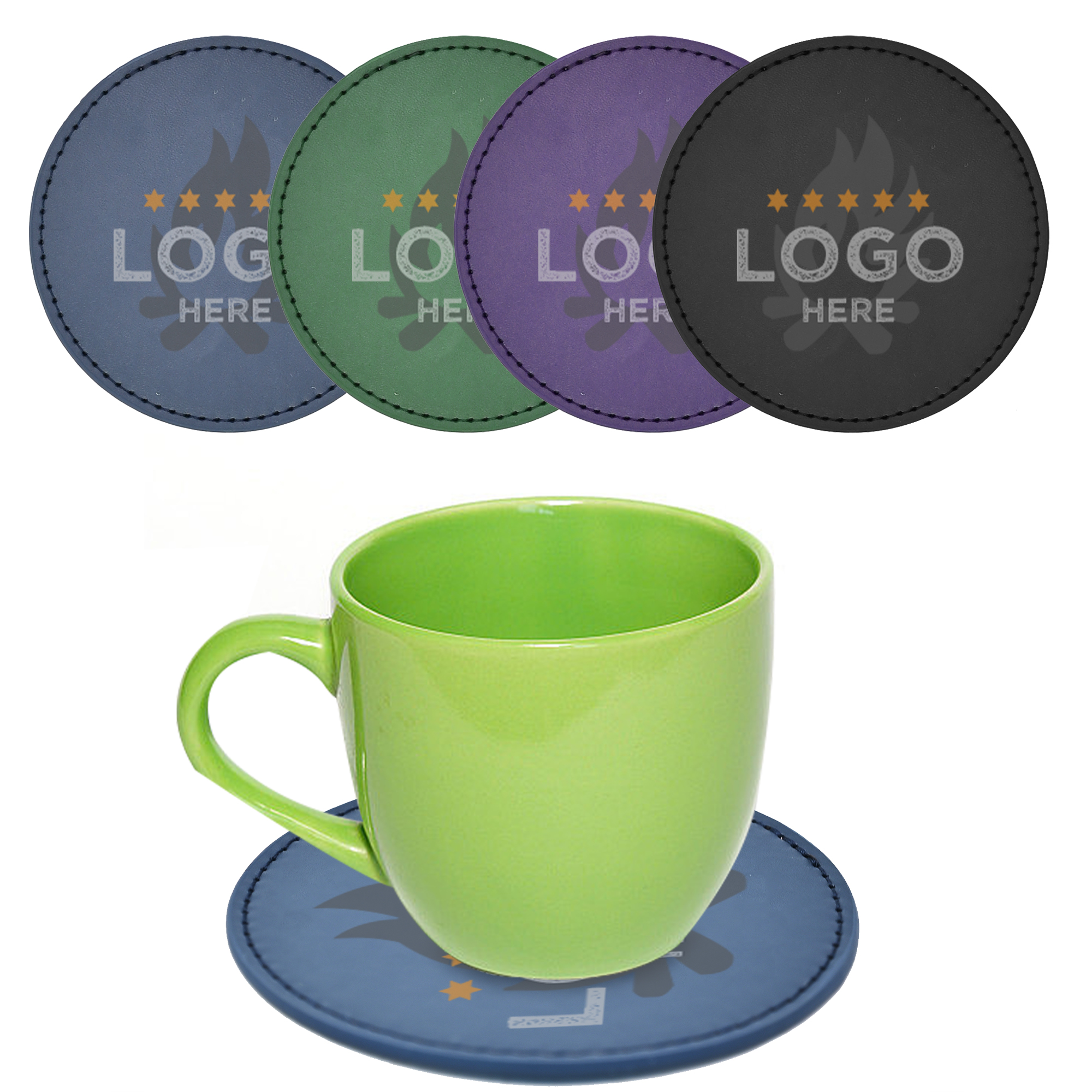 PU Leather Premium Round Coaster