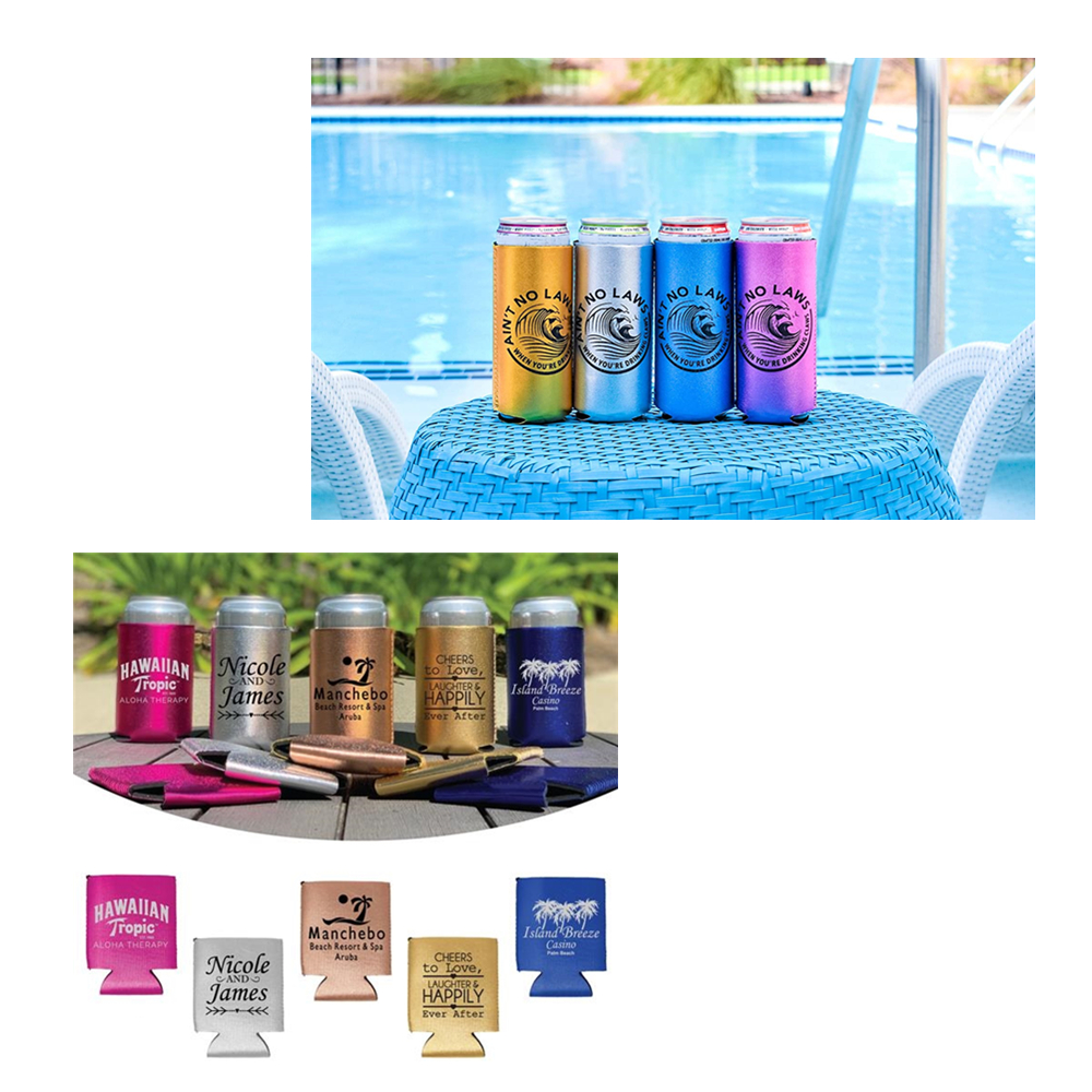 Metallic Collapsible Slim Can Coolie - XY0274 | Bright