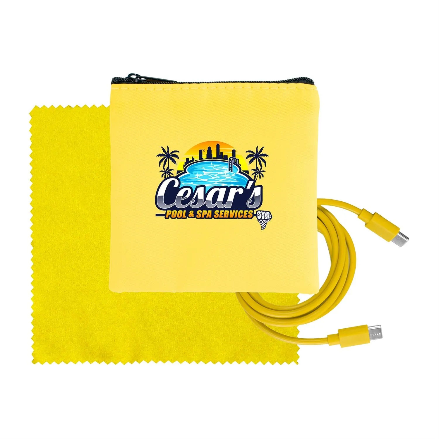 Colorful RPET C to C Cable & Cloth Set 2