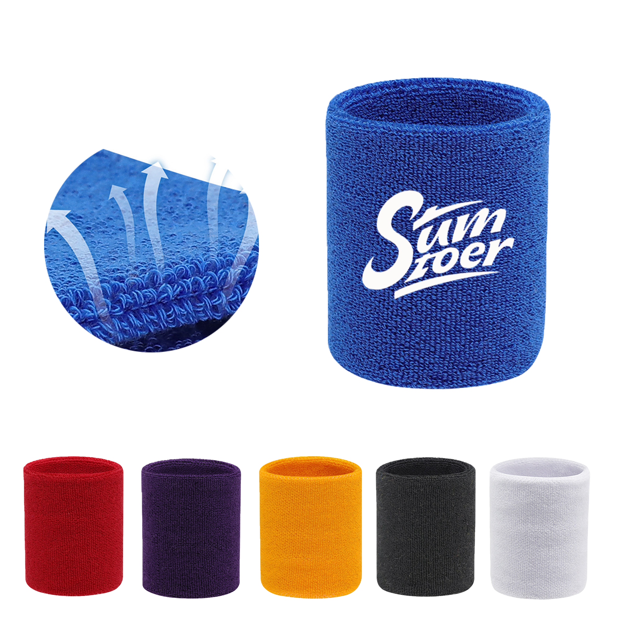 Sports Wristband Solid Cotton 6