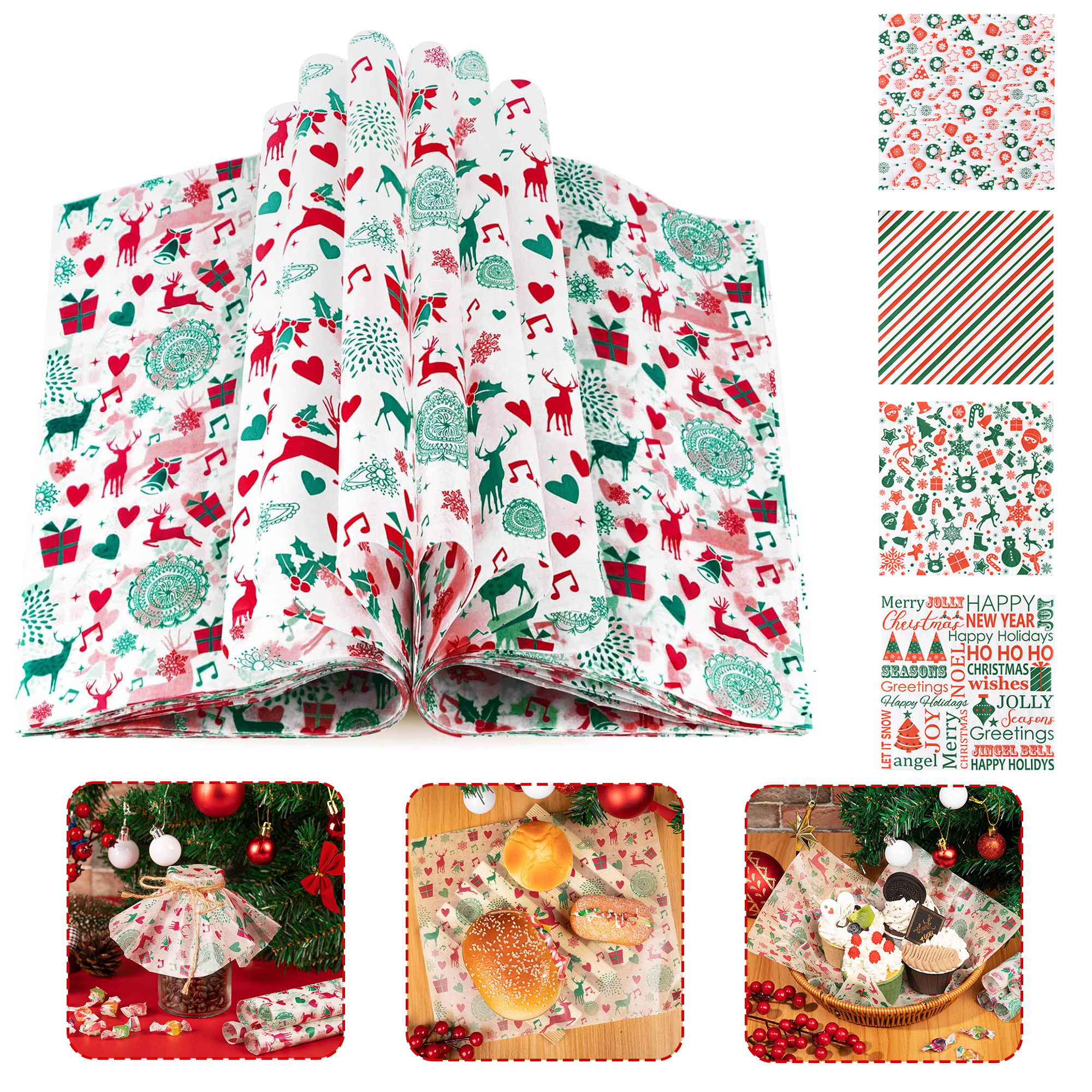 Christmas Wax Paper Sheets for Food 3