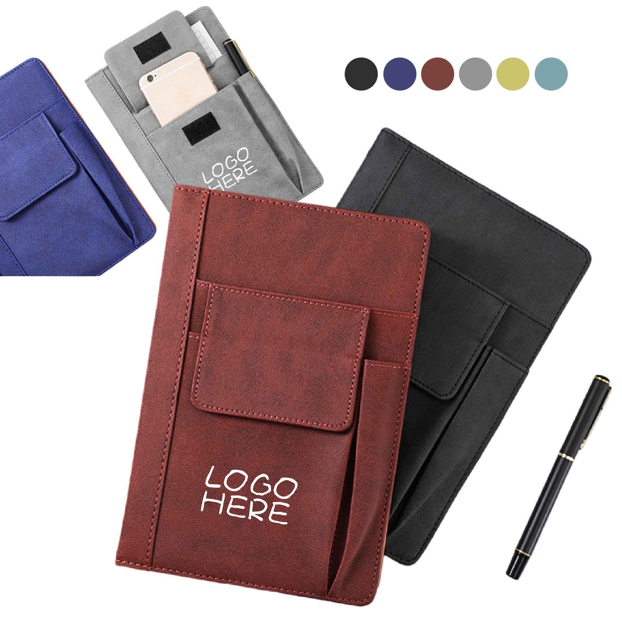 A5 PU Leather Notebook w/Front Pockets 4