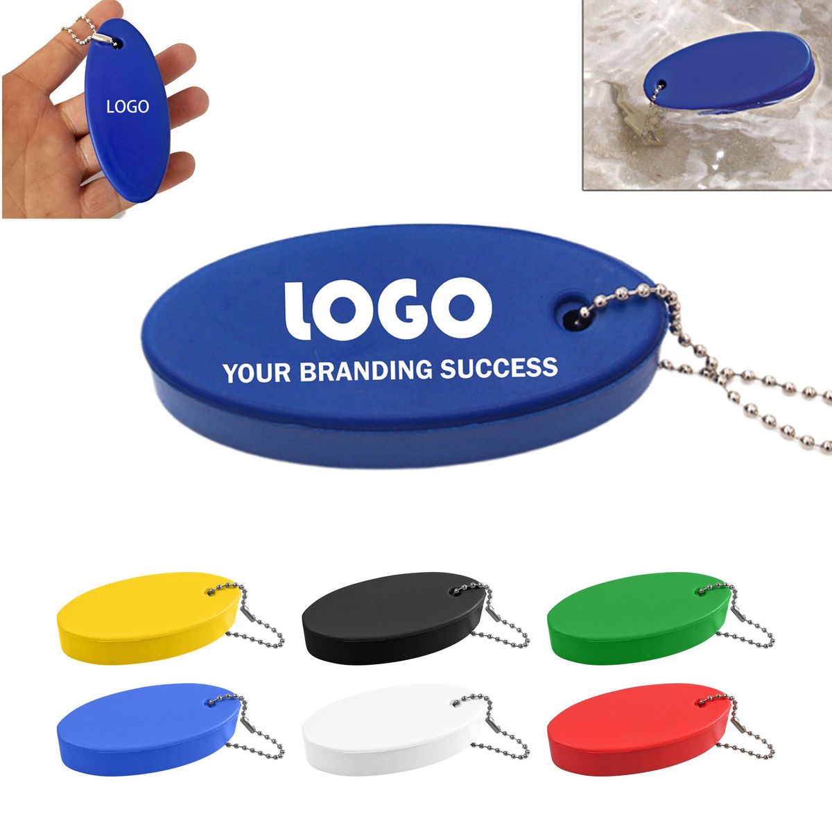 Oval PU Foam Floating Keychain 6