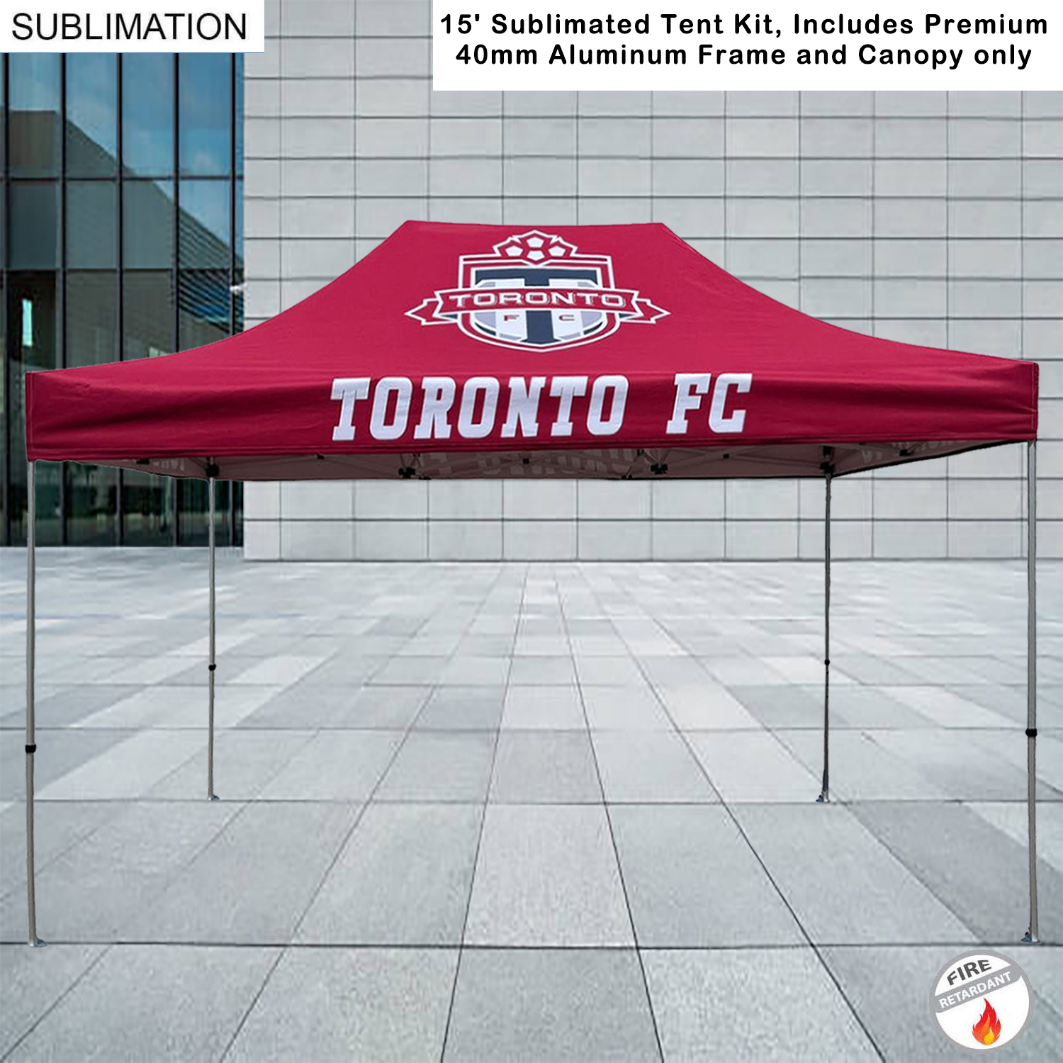 15' Premium Sublimated Tent Kit, Includes Premium 40mm Aluminum Frame and Canopy only 2