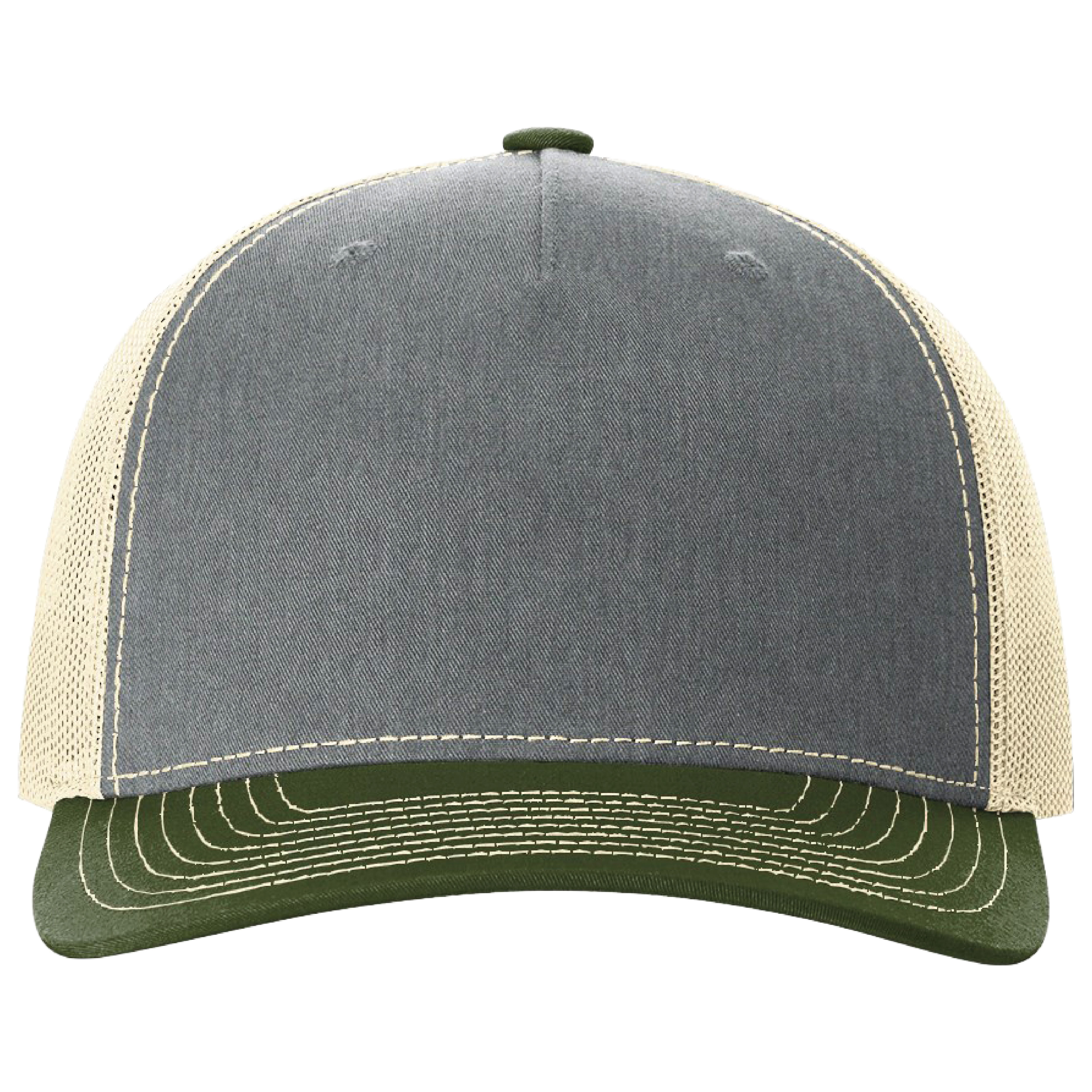 Richardson 112FP 5-Panel Snapback Trucker Hat w/Leatherette Adhesive Patches or Embroidery 89