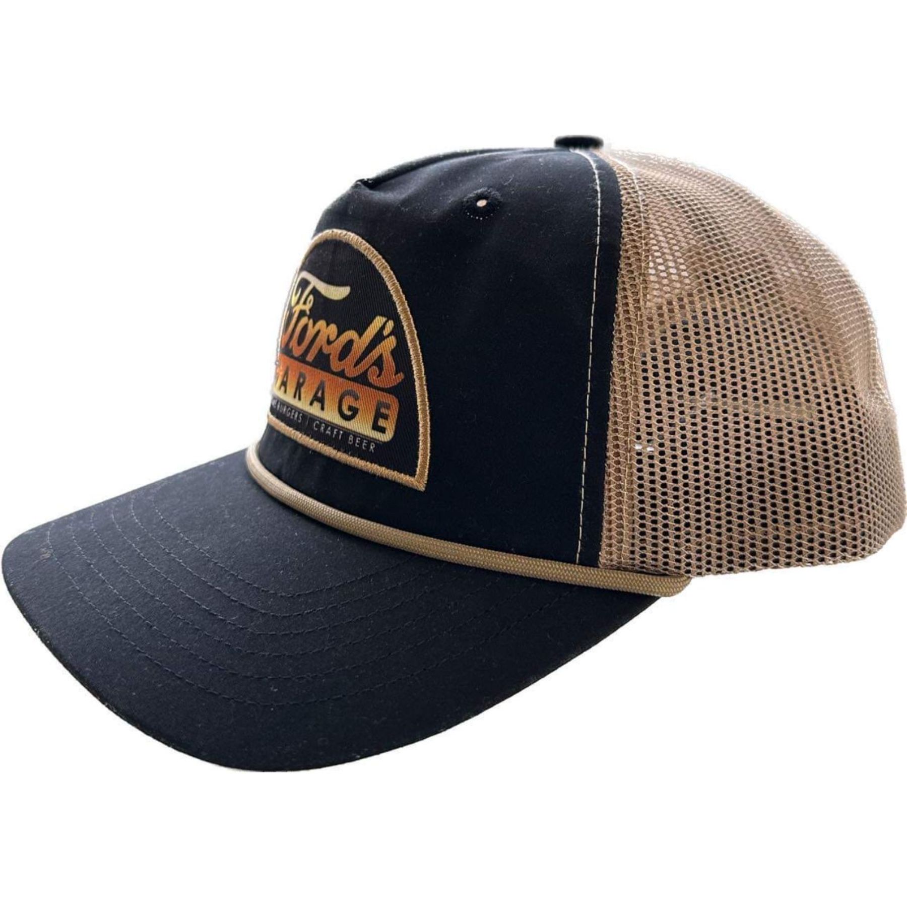 Taslon & Mesh Fabric 5-Panel Rope Halfmoon Structured Cap