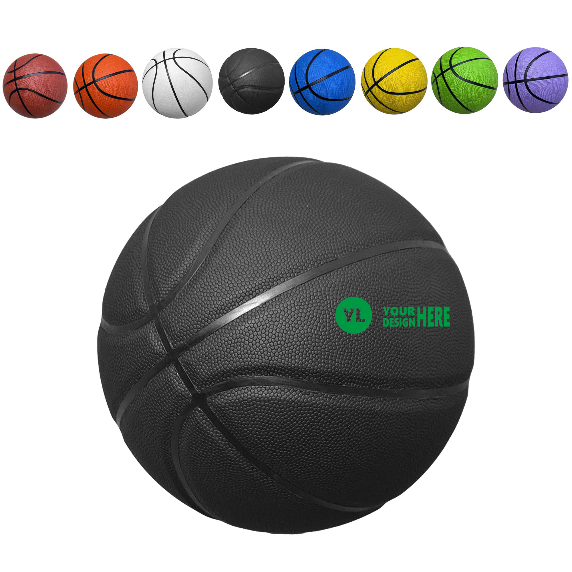 Multi-Color Size 7 Rubber Basketball 3