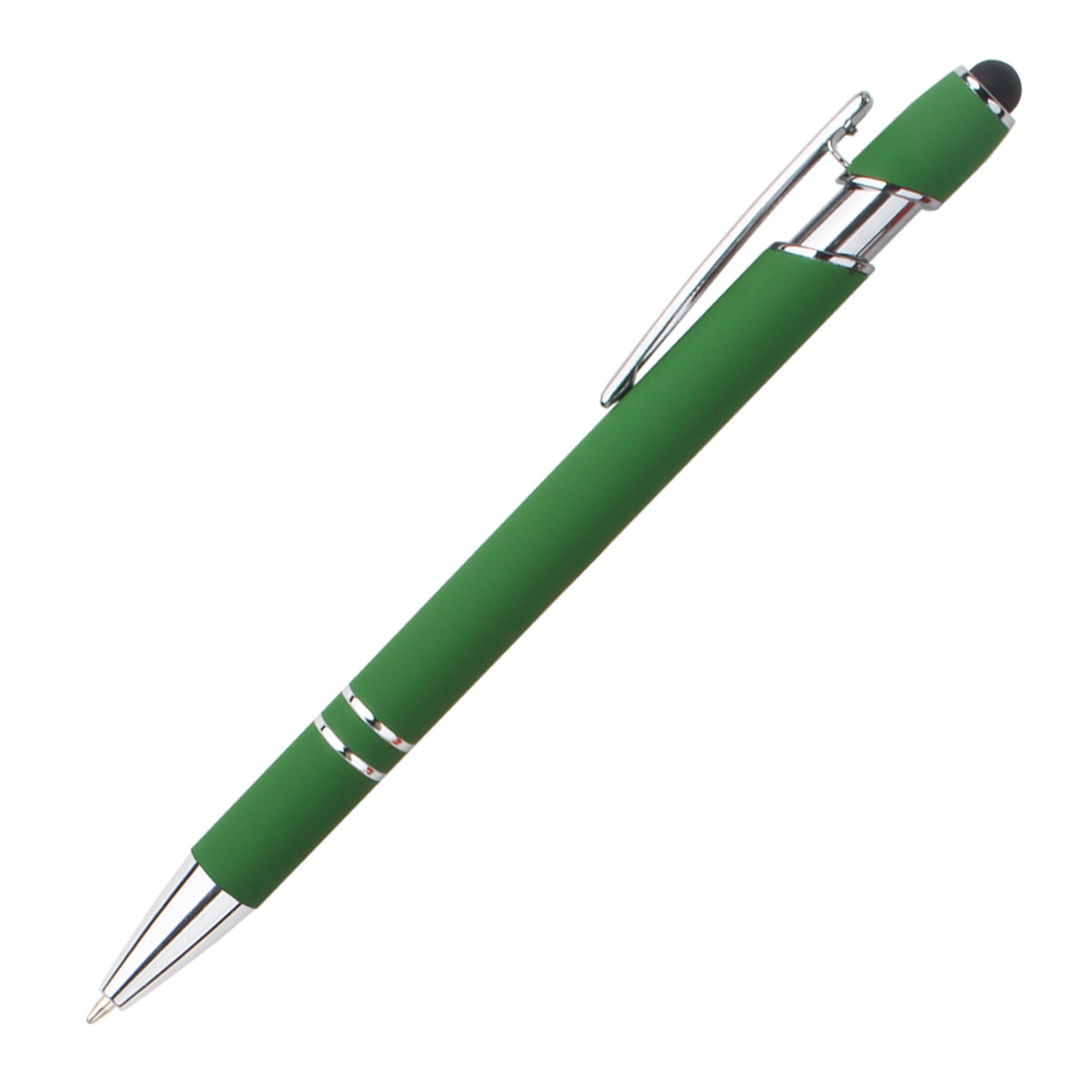 Retractable Metal Ballpoint Pen With Stylus Tip Black Ink 45