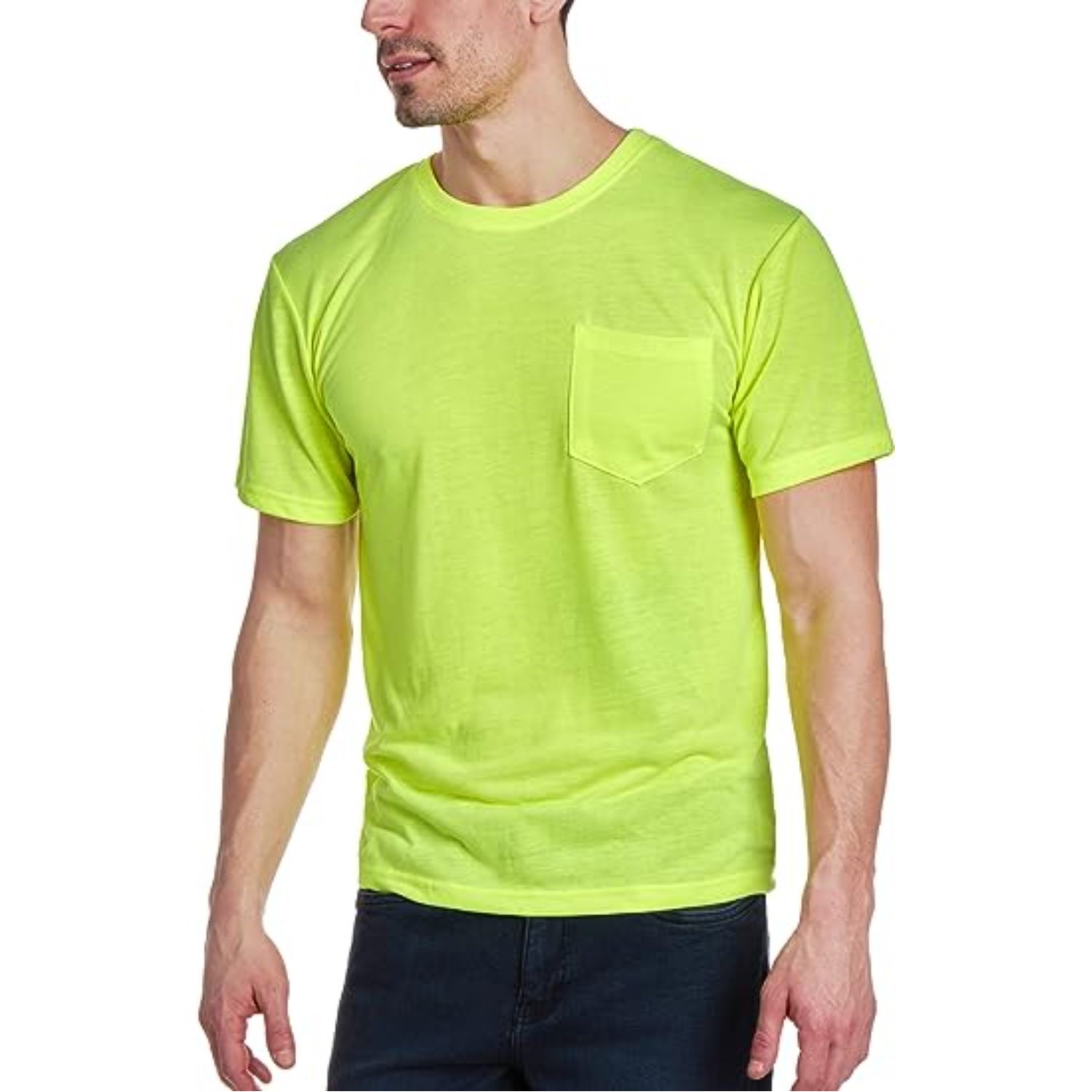 Poly-Cotton Knitted Safety T-Shirt w/ Pocket