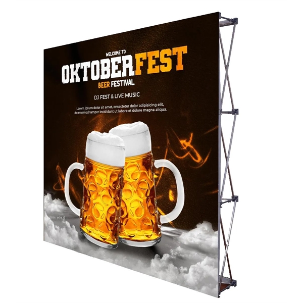 8FT POP-UP STRAIGHT BACKDROP WALL KIT TRADE SHOW DISPLAY