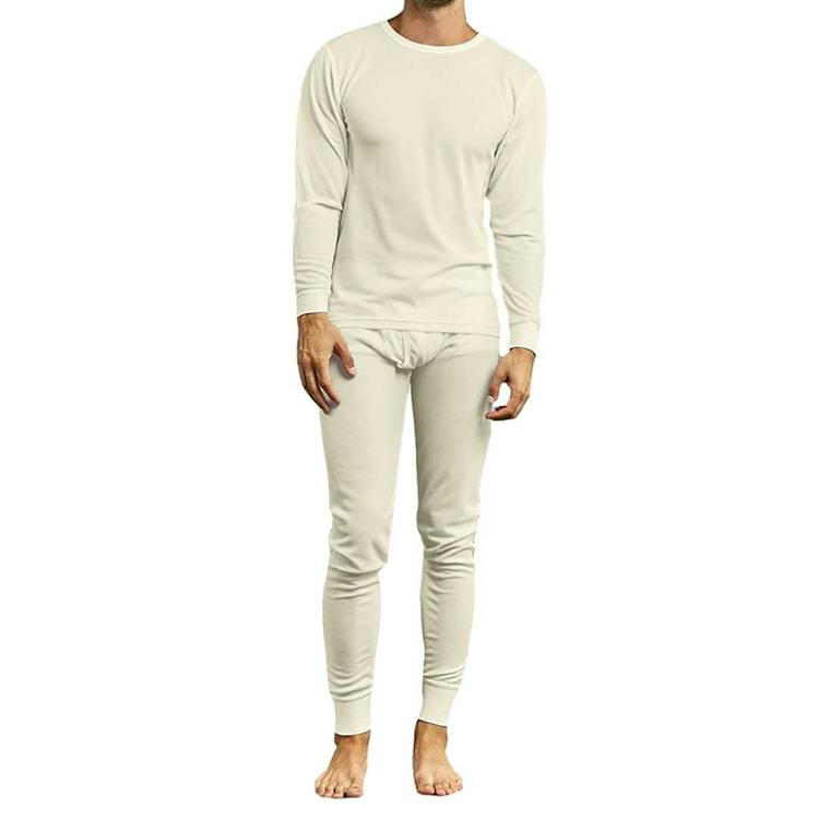 Men's Thermal Underwear Sets - Cream S-2X Top & Bottom 3