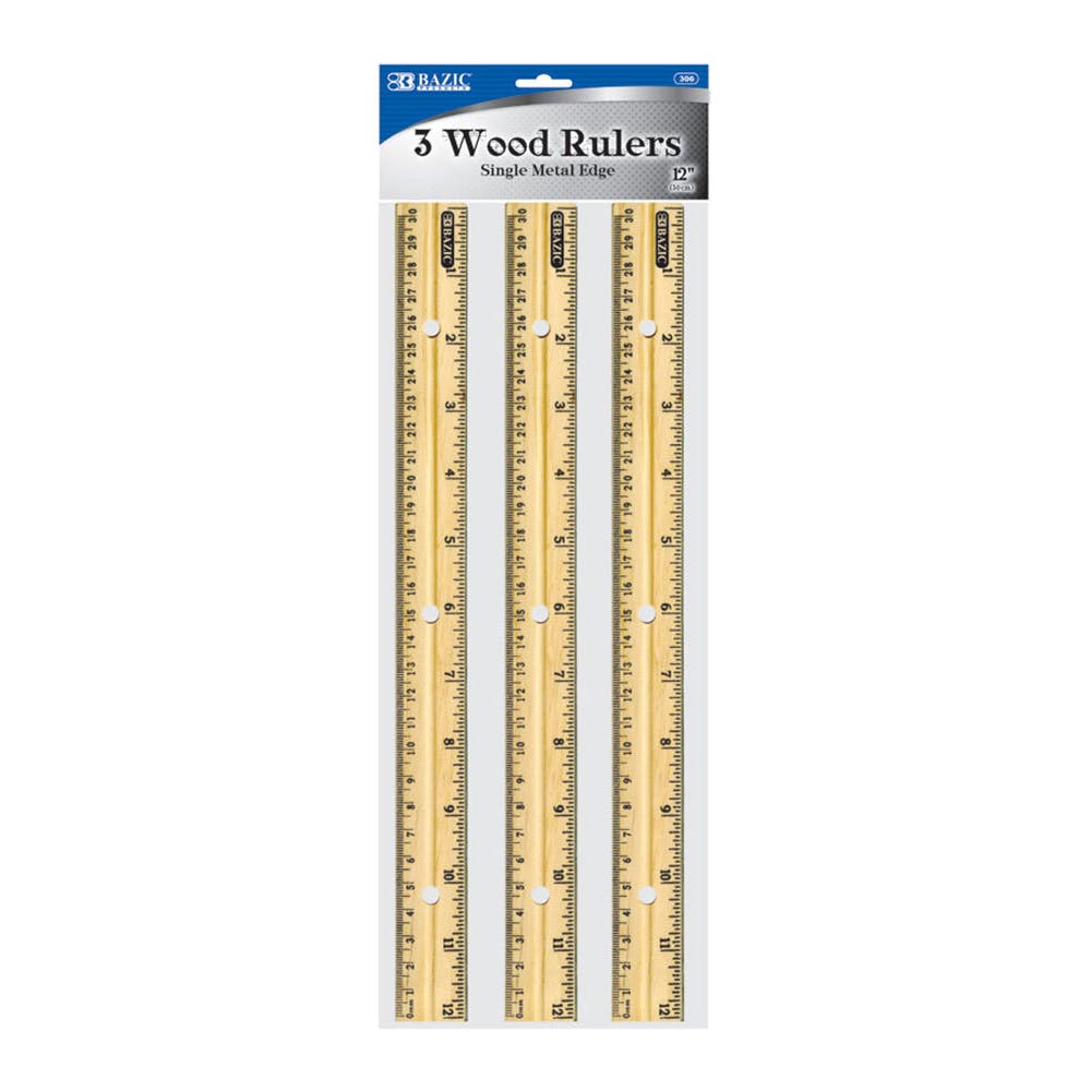 Wooden Rulers - 3 Pack 12" 3