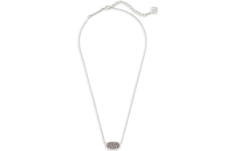Kendra Scott Elisa Silver Pendant Necklace in Platinum Drusy 4
