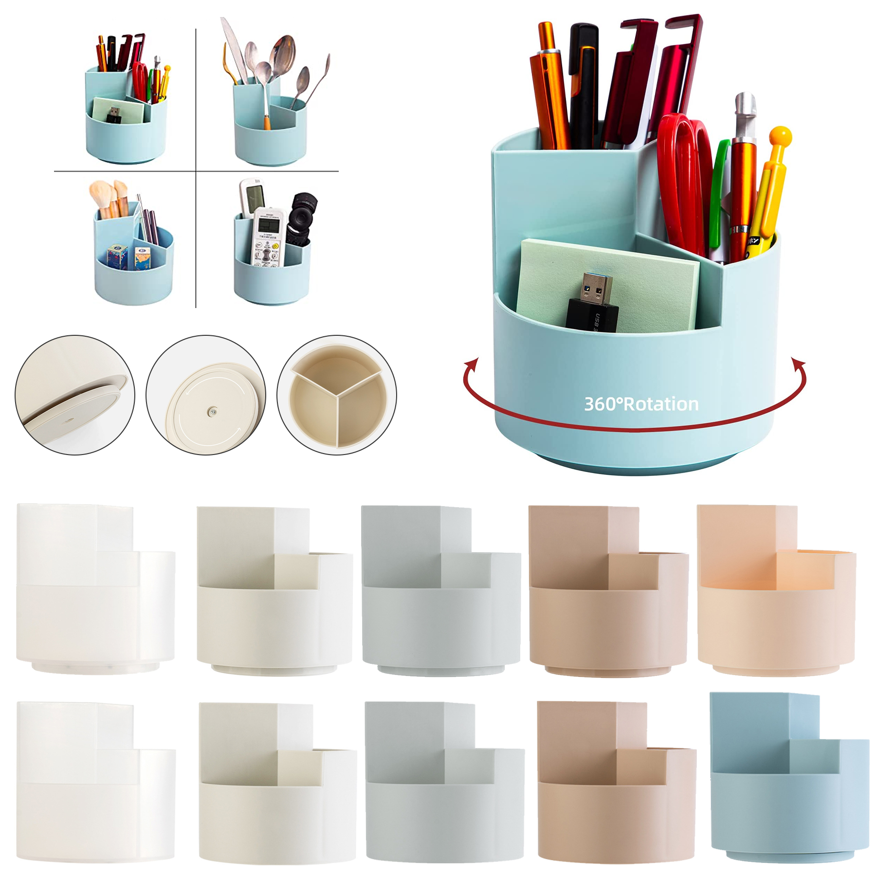 Rotatable Desk Pen Holder 6