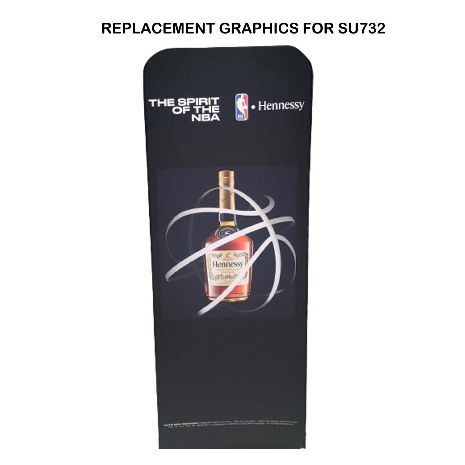48Hr Quick Ship - Replacement Graphics Double Sided 3'W x 96"H EuroFit Tension Fabric Slip on Cover 5