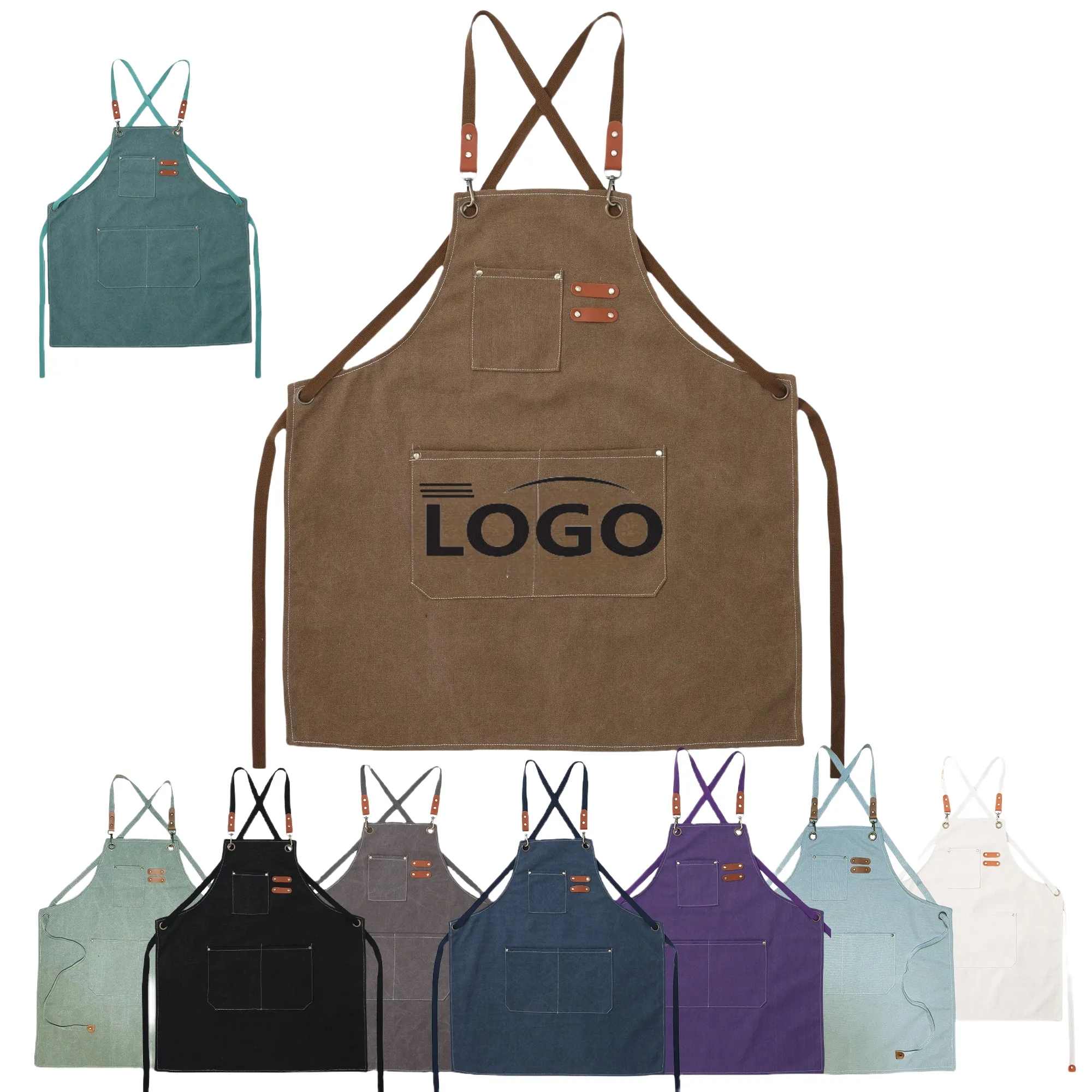 Adjustable Denim Bib Work Apron 17