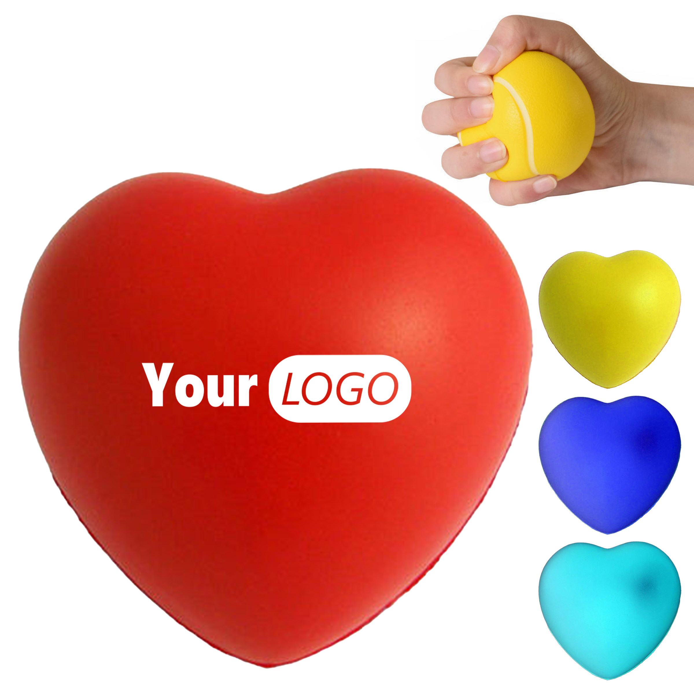 Pu Custom Heart Stress Ball For Relaxation And Branding 3