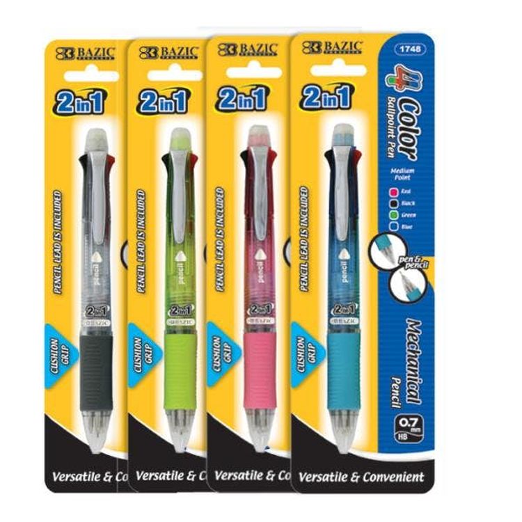 2-In-1 Mechanical Pencil & 4-Color Pen w/ Grip 2