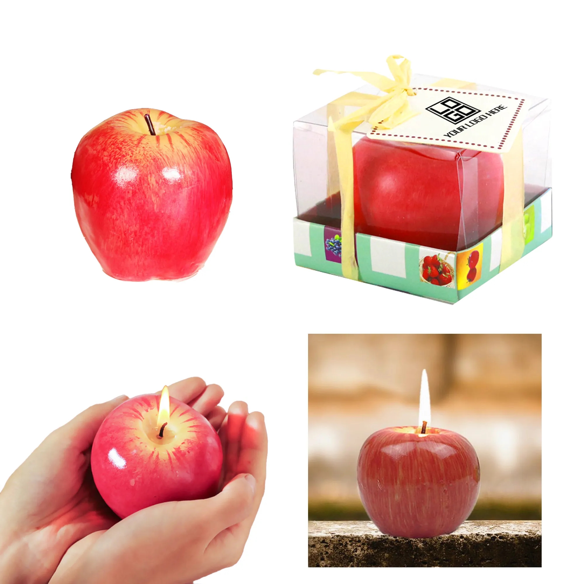 Apple Candle Christmas Party Favors 4