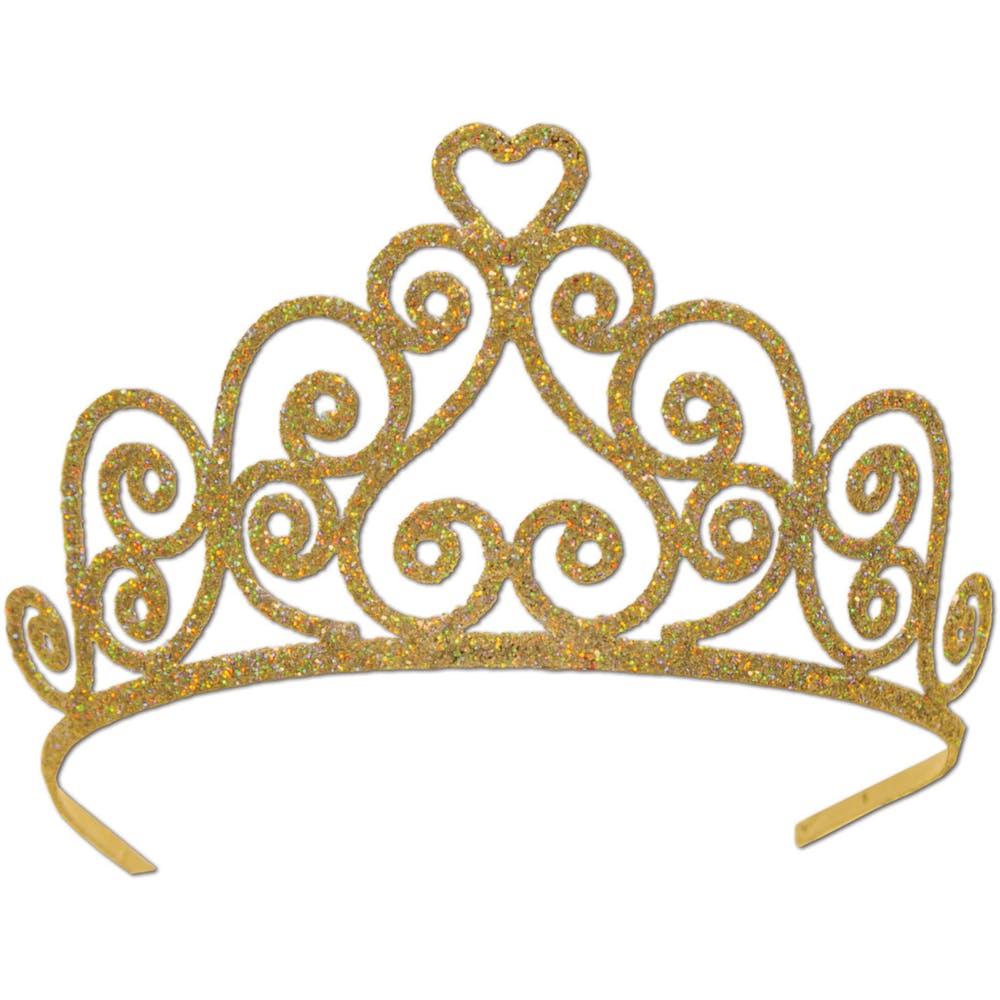 Glittered Metal Tiaras - Gold 2 Combs 3
