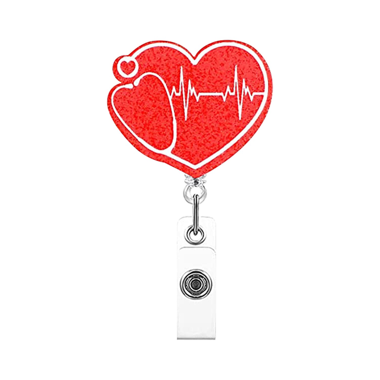 Heart shaped pull retractable badge reel