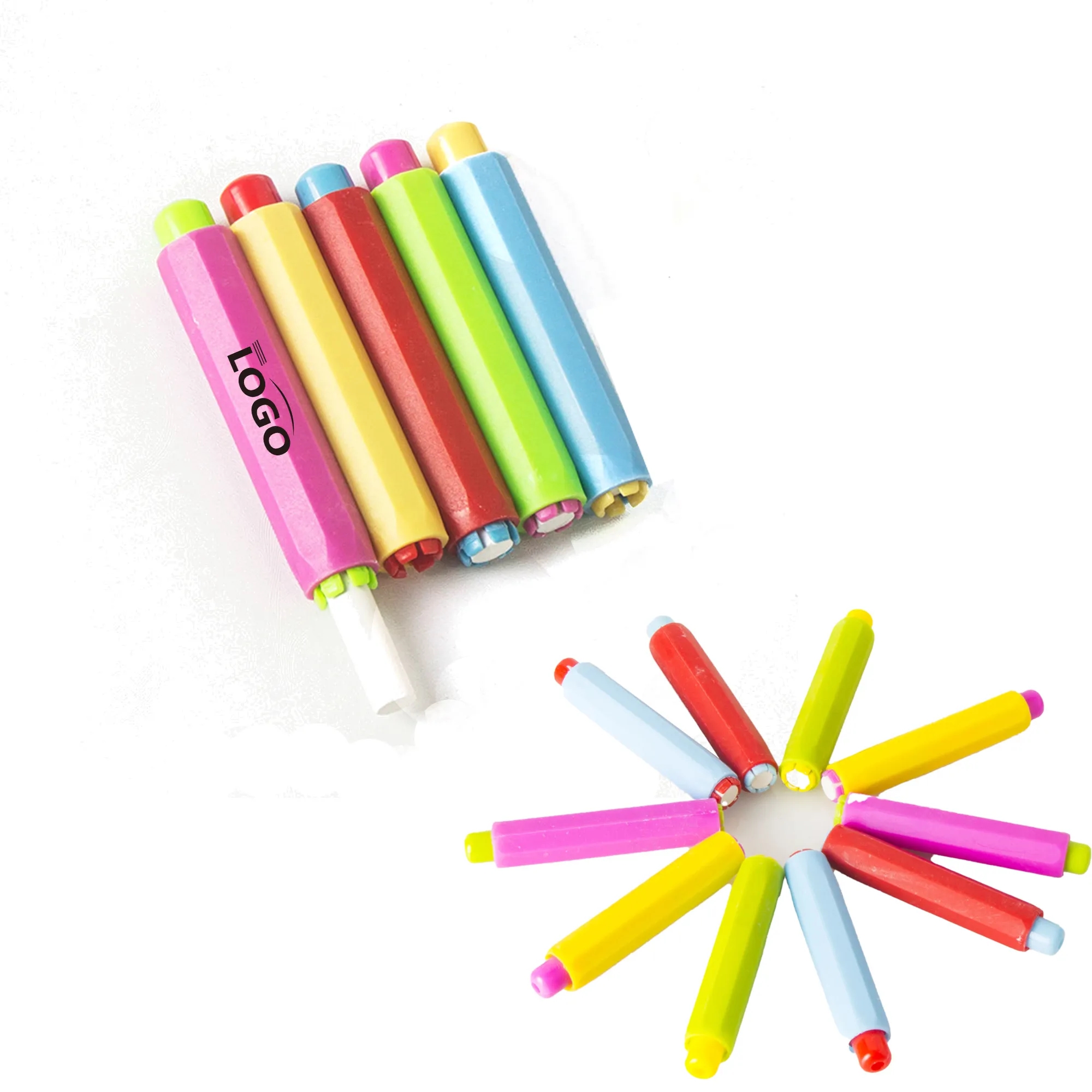 Colorful Plastic Chalk Holder 10pcs 4