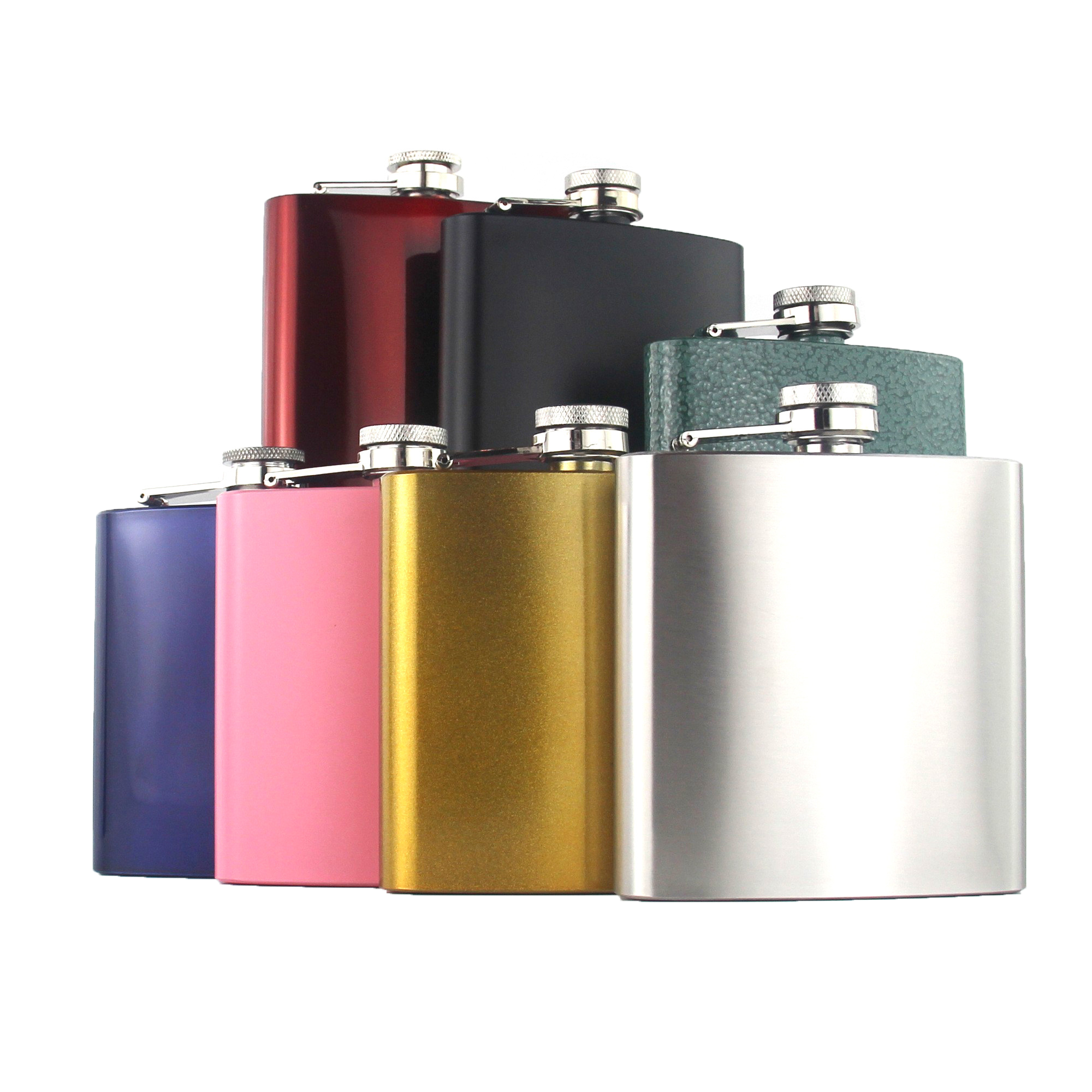 6OZ Portable Outdoor Stainless Steel Shiny Hip Flask 3