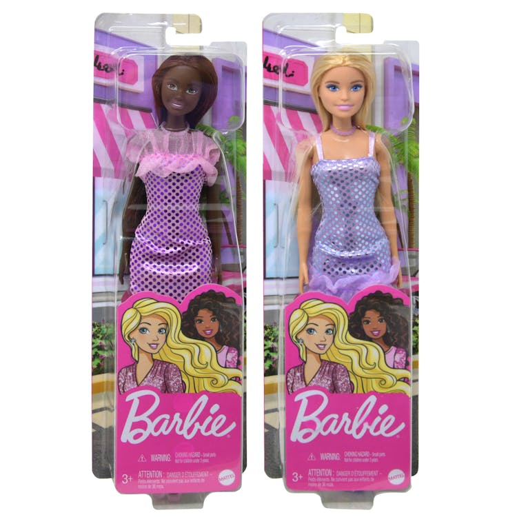 Glitzy Dress Barbie Dolls - Assorted 3