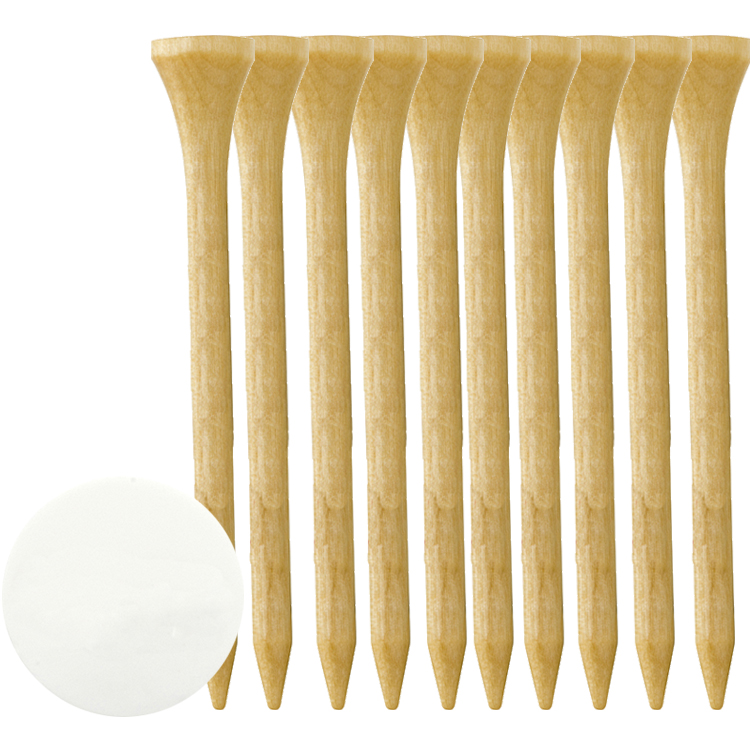 10 Wood Tees 2 3/4", 1 Ball Marker 5
