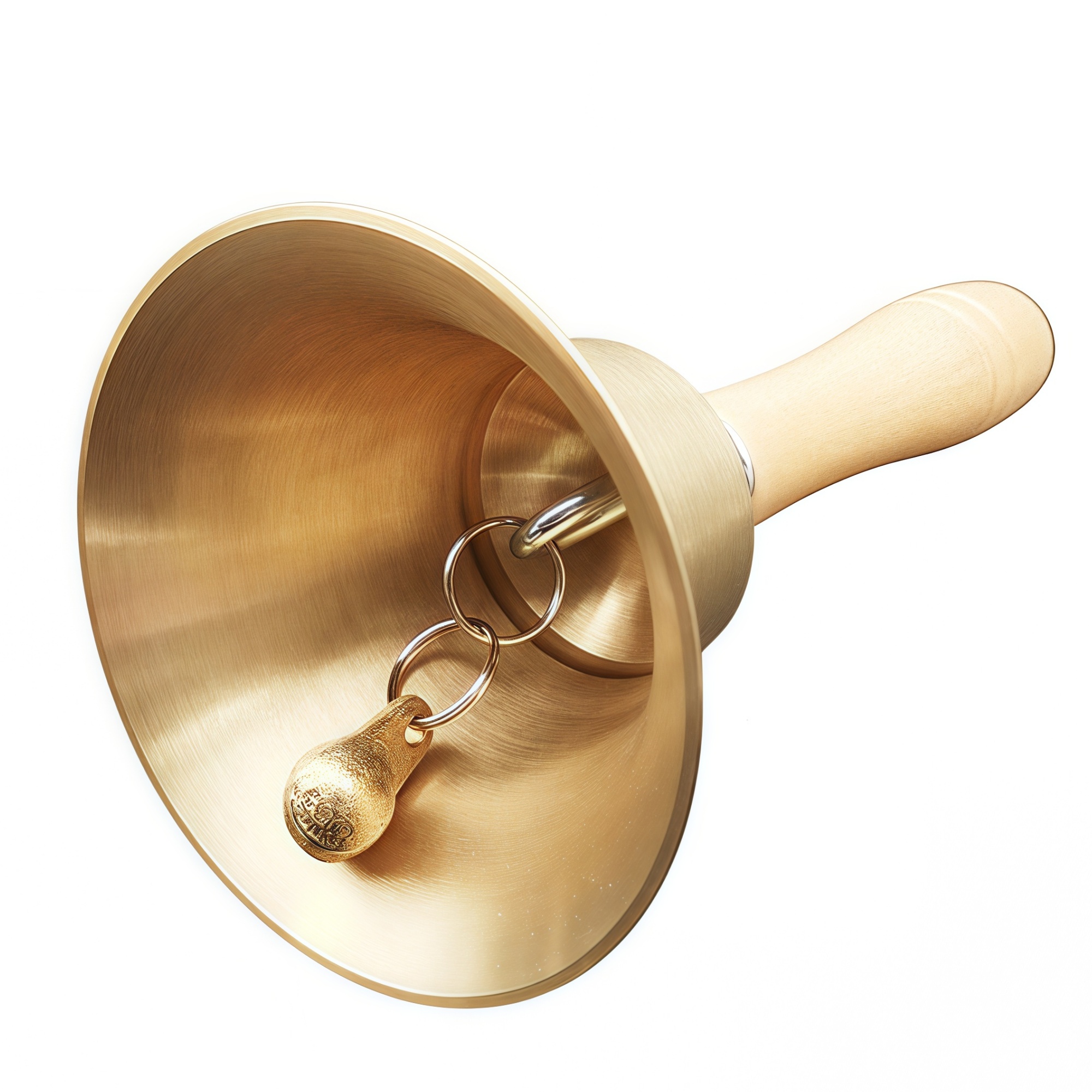 Brass Hand Call Bell with Wooden Handle 9